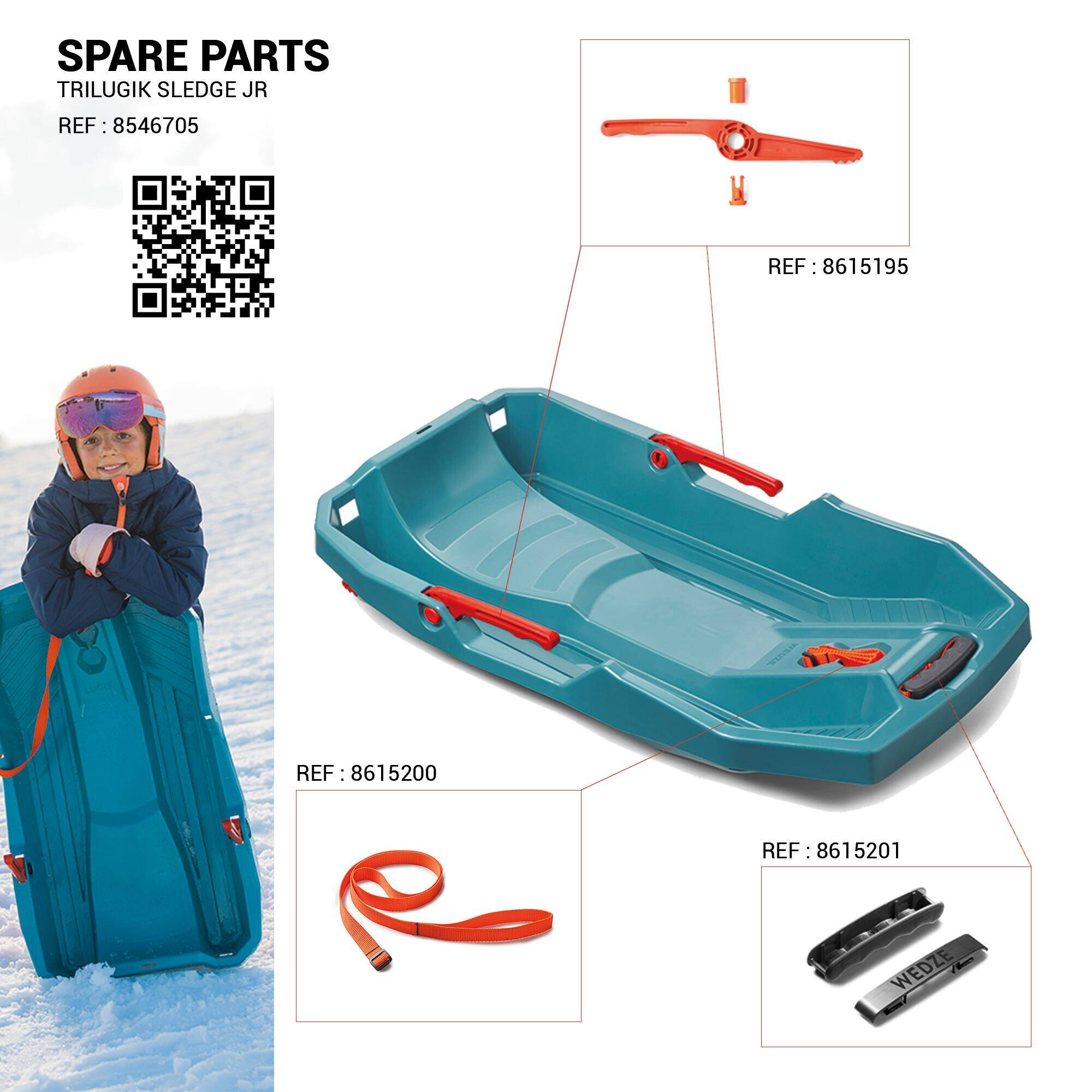KIDS' TRAY SLEDGE - TRILUGIK - GREEN -  3