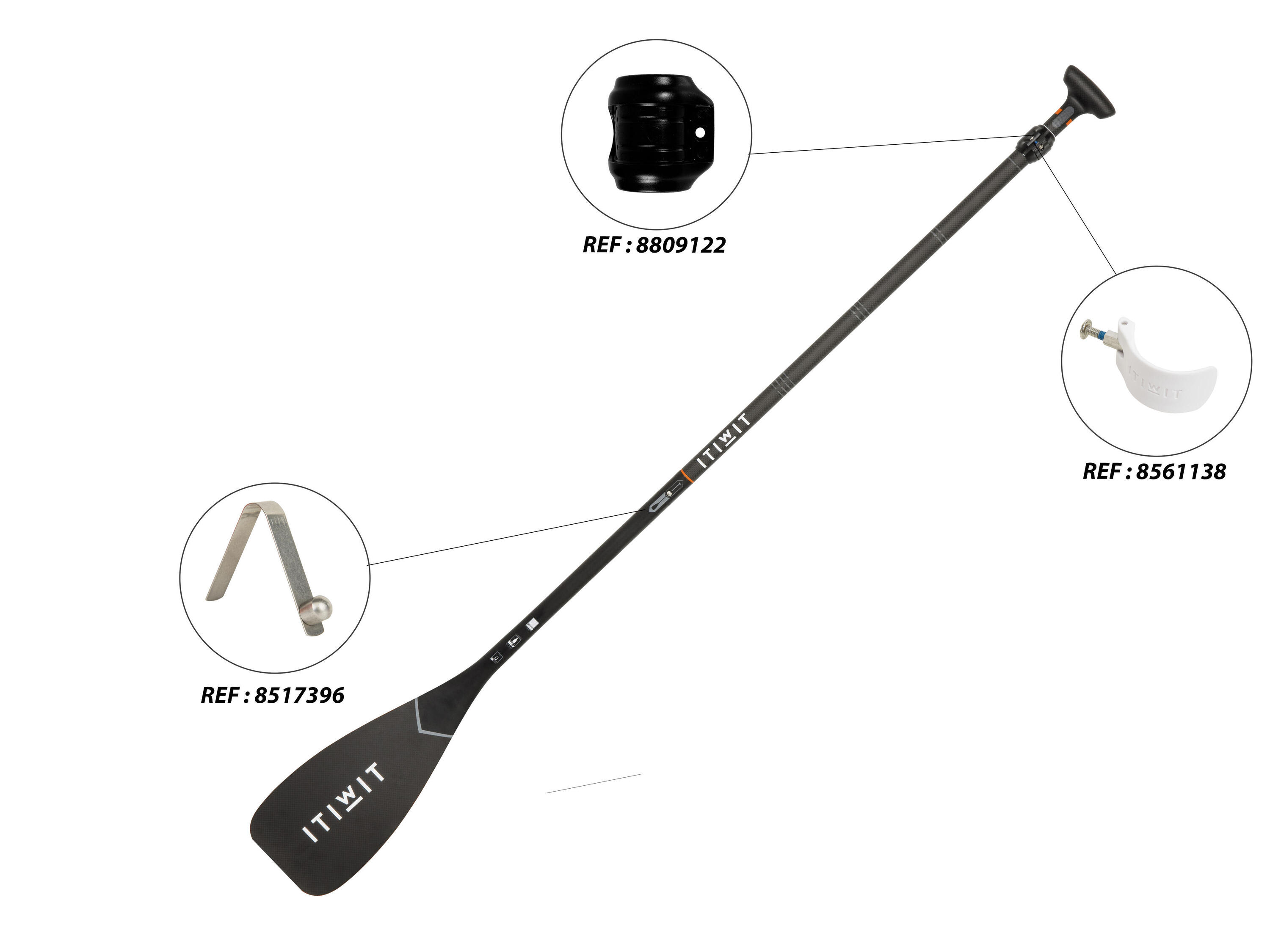 3 Part Adjustable Carbon Sup Paddle 170-210cm 5/10