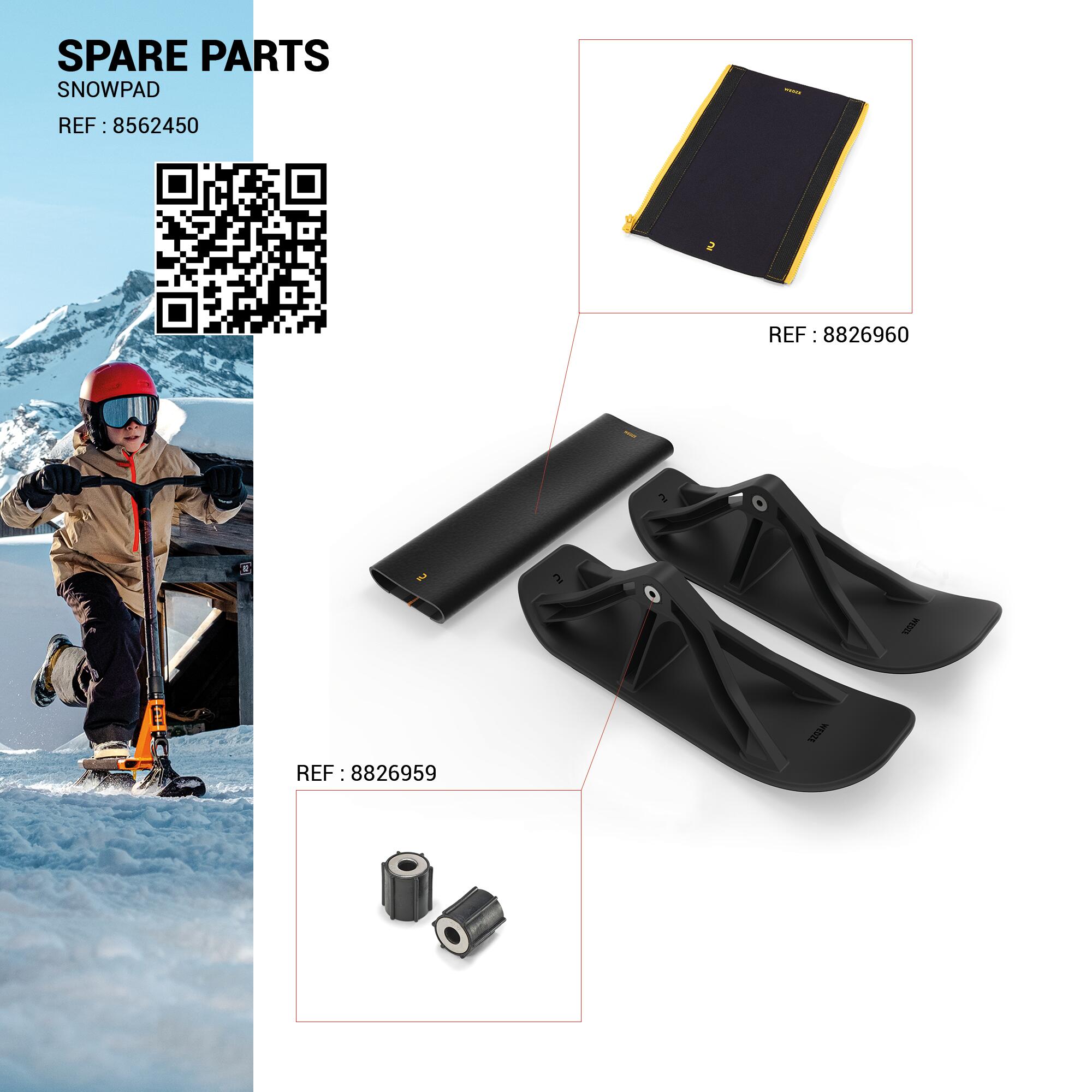 Kit to install snow skates on a child's scooter - SNOWPAD