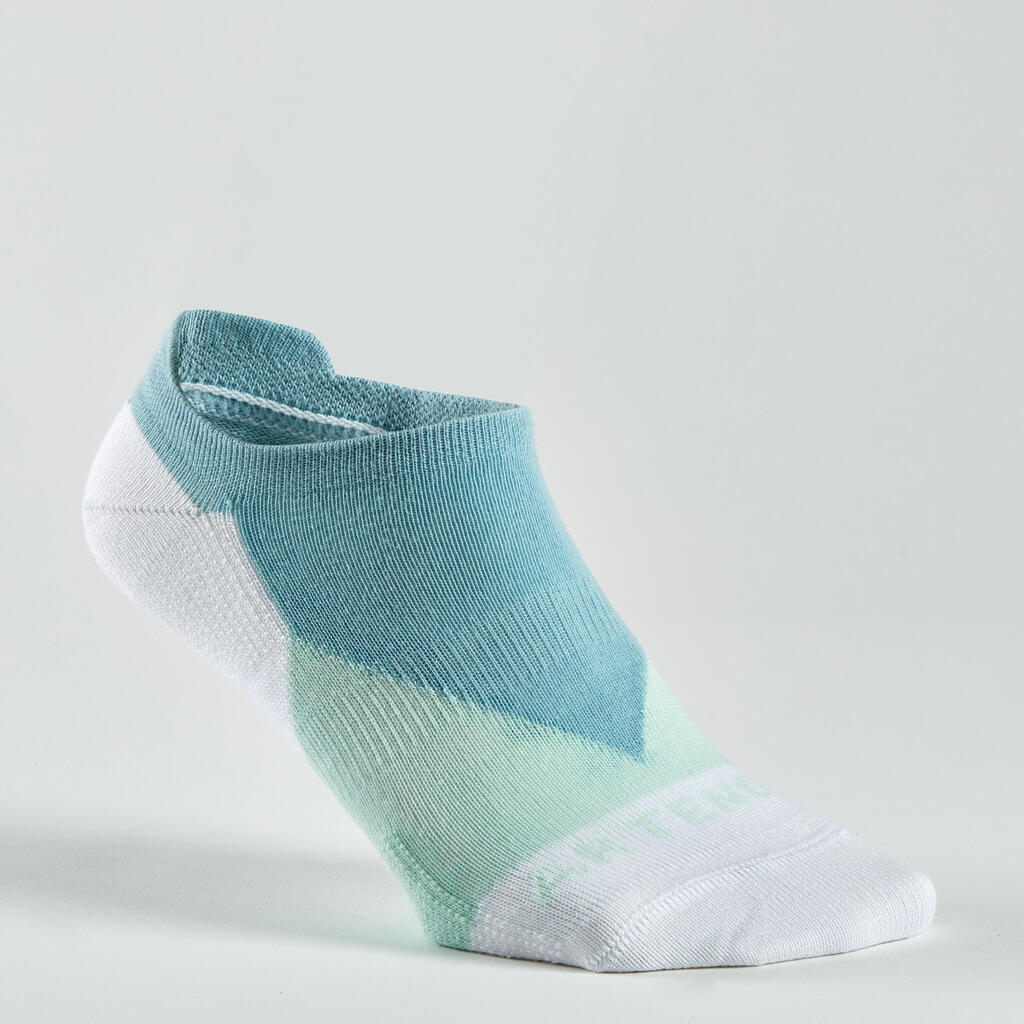 Chaussettes de sport basses Artengo RS 160 motif rose lot de 3.