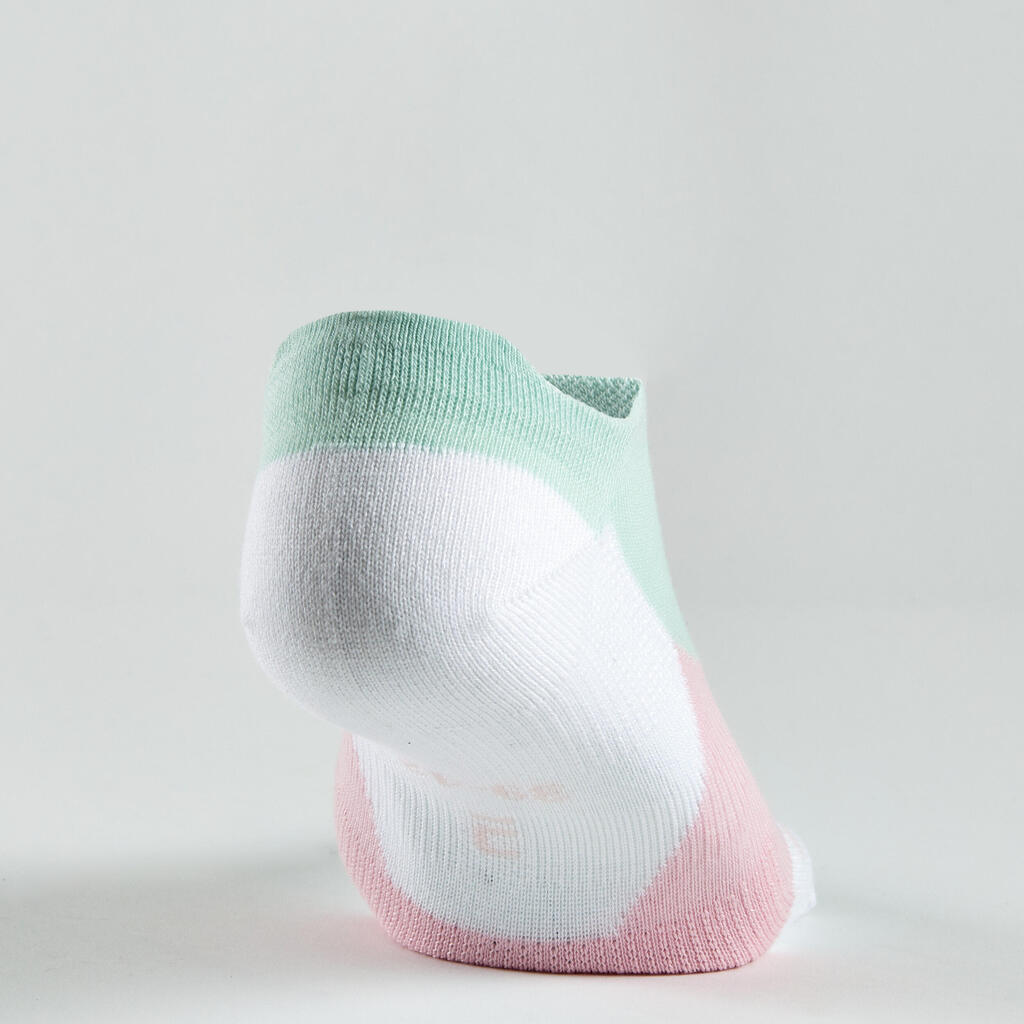 Chaussettes de sport basses Artengo RS 160 motif rose lot de 3.