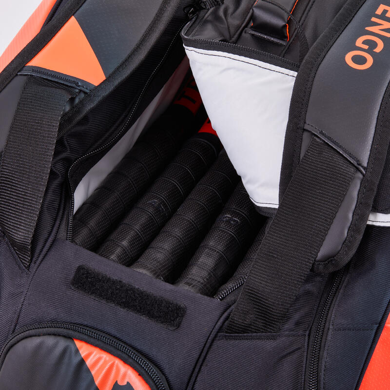 TENNISTAS THERMOBAG XL PRO 12 RACKETS ZWART ORANJE POWER