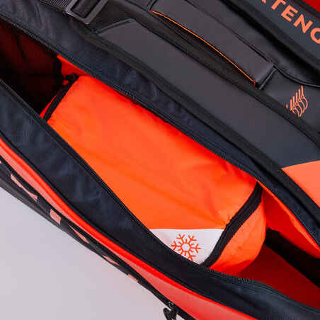 Insulated 12-Racket Tennis Bag XL Pro - Black / Orange Power