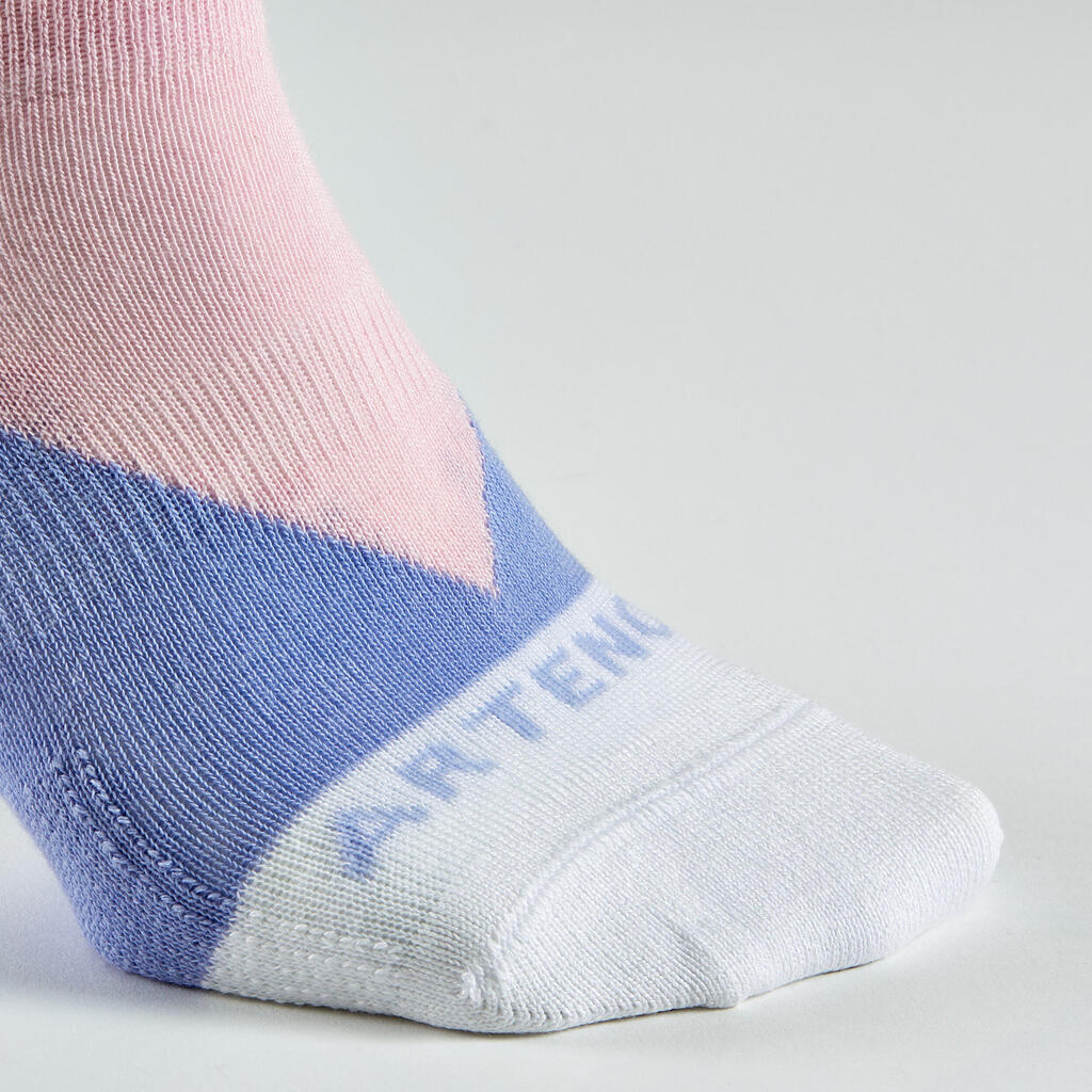 Chaussettes de sport basses Artengo RS 160 motif rose lot de 3.