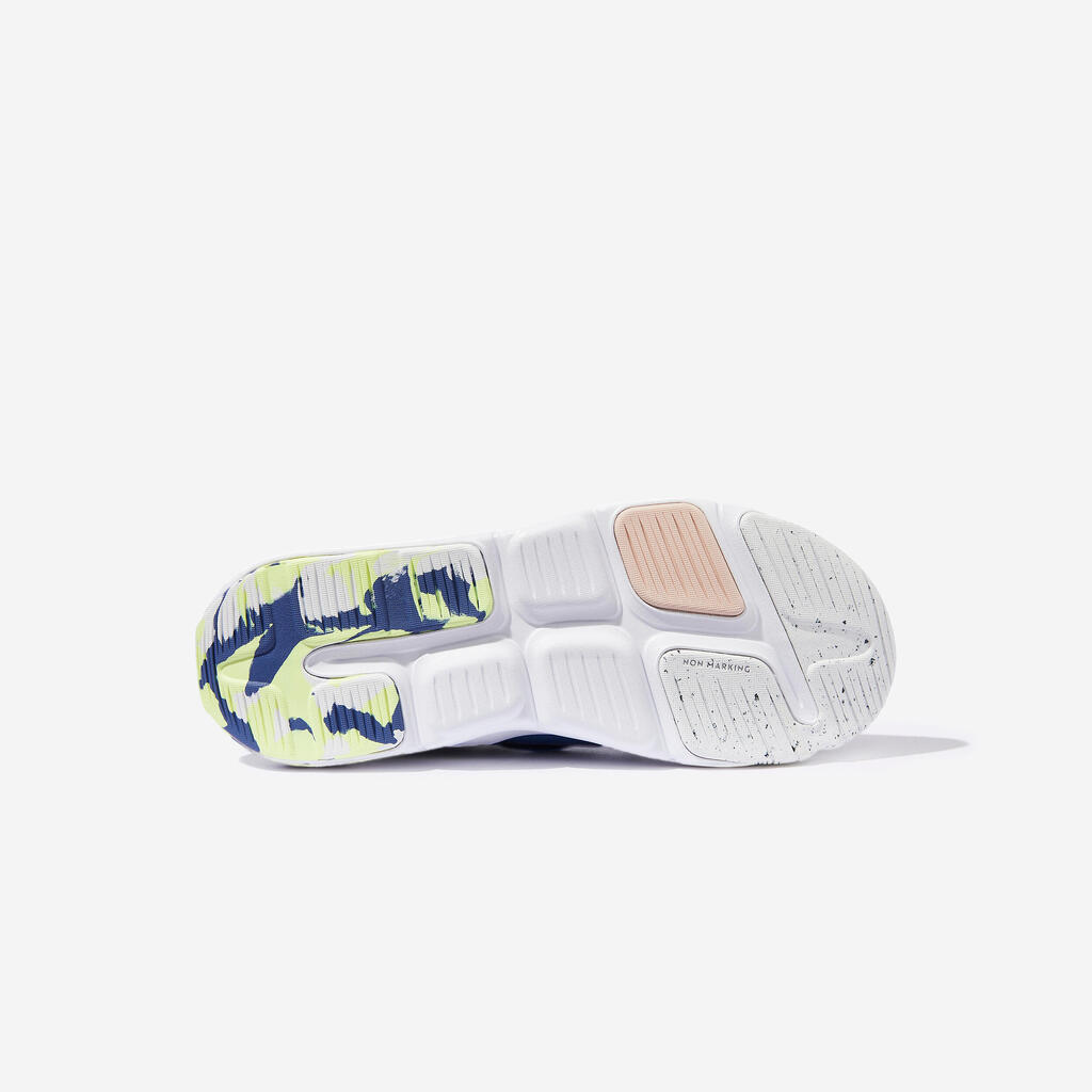 Kids' Lightweight Rip-Tab and Elasticated Laces Shoes Playful Fast - Black/Pink