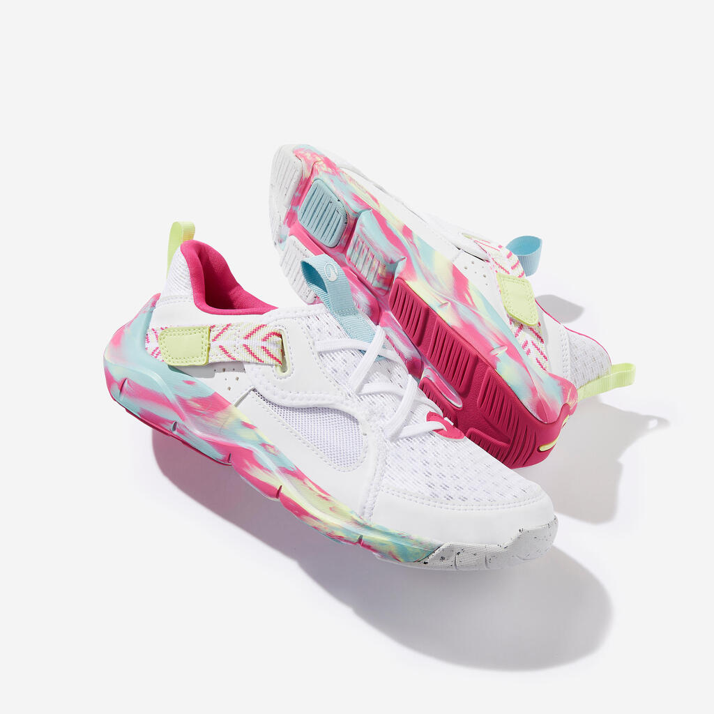 Chaussures multisport respirantes enfant mixte, Playful Summer Blanc et Rose