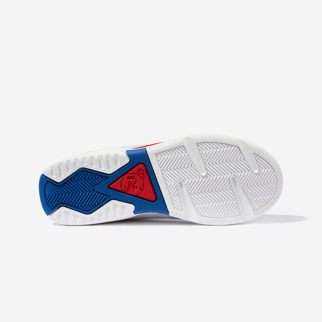 Chaussures à scratch enfant blanche bleu rouge - playventure city