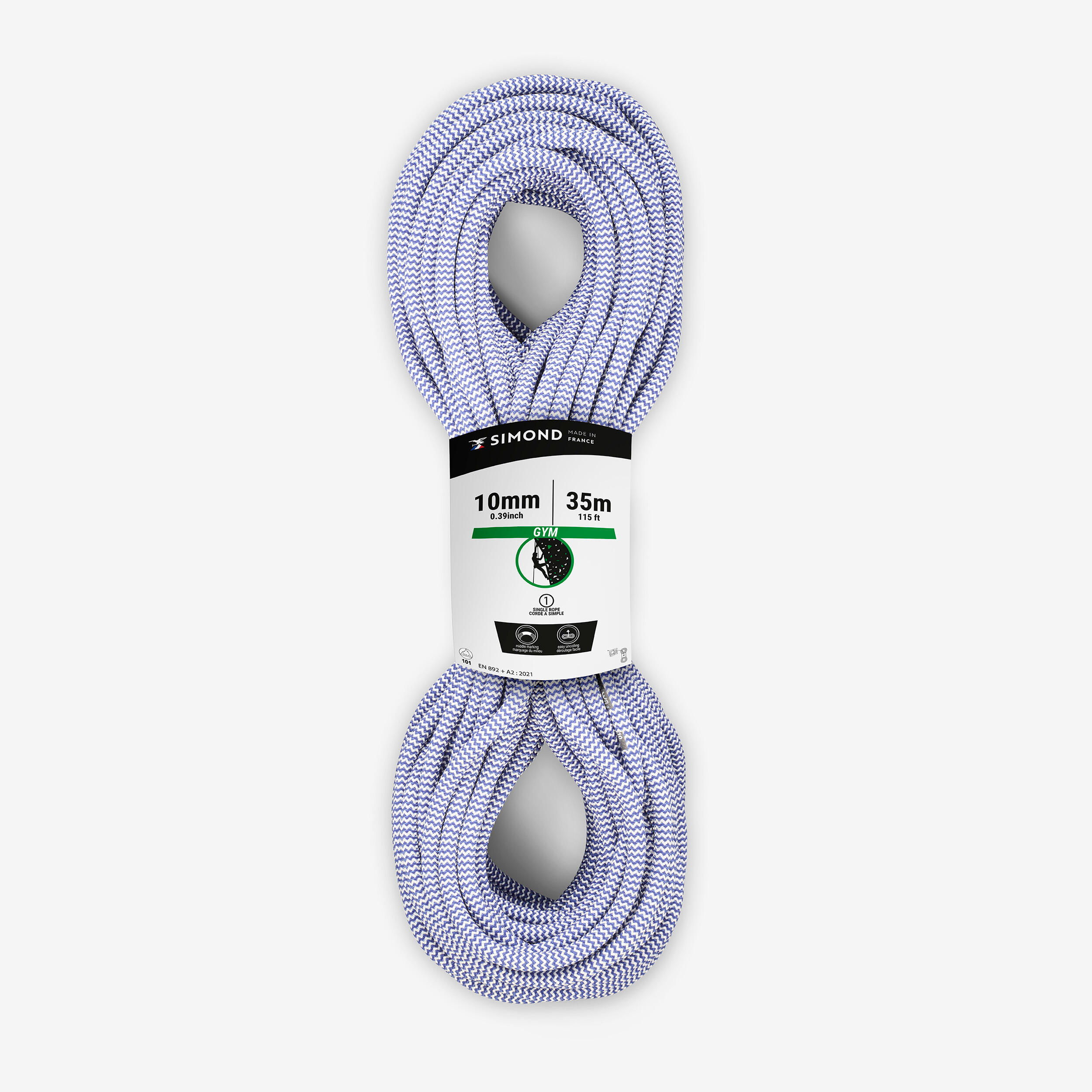 Climbing rope 10 mm x 35 m - Klimb Gym Blue