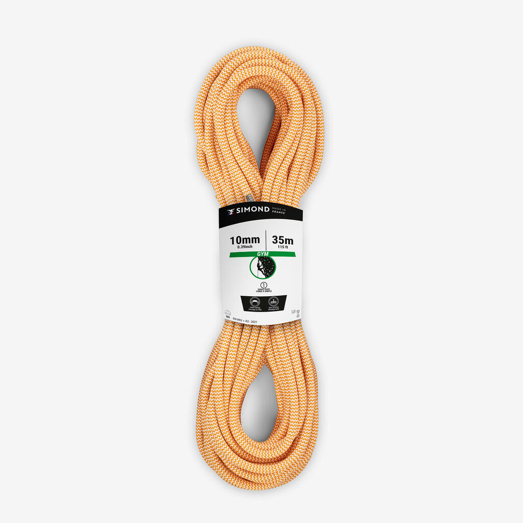 Oranžna plezalna vrv KLIMB GYM (10 mm x 35 m)