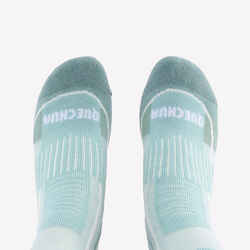 2 Ζευγ. Παιδικές κάλτσες πεζοπορίας SH500 MOUNTAIN MID - Μπλε/Πράσινο