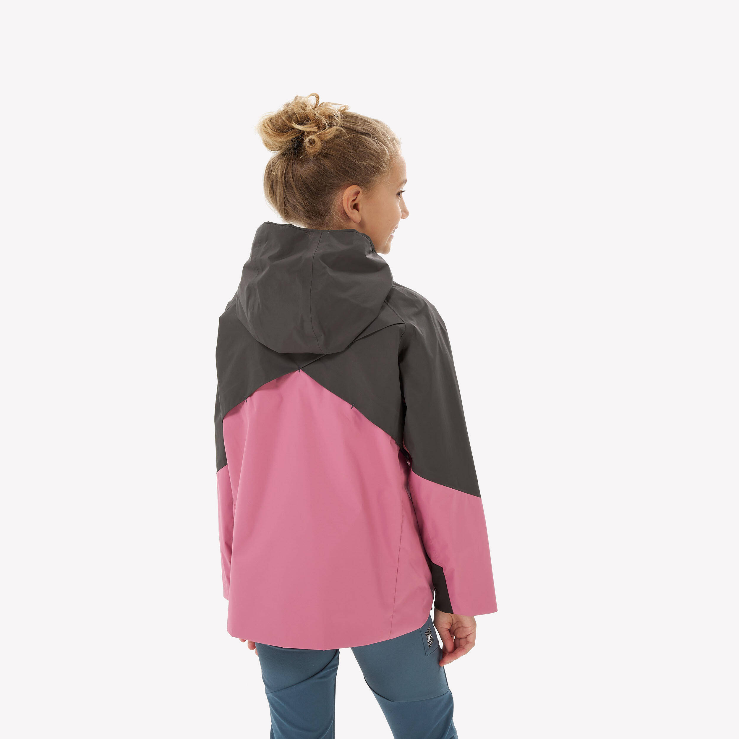 Kids’ Waterproof Hiking Jacket - MH500 TW - Pink -  4