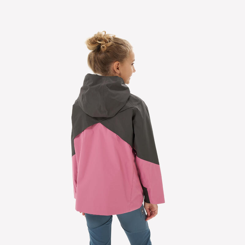 Regenjas voor wandelen meisjes 7-15 jaar MH500 roze