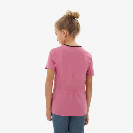 Παιδικό t-shirt πεζοπορίας - MH550 για ηλικίες 7-15 ετών - Ροζ
