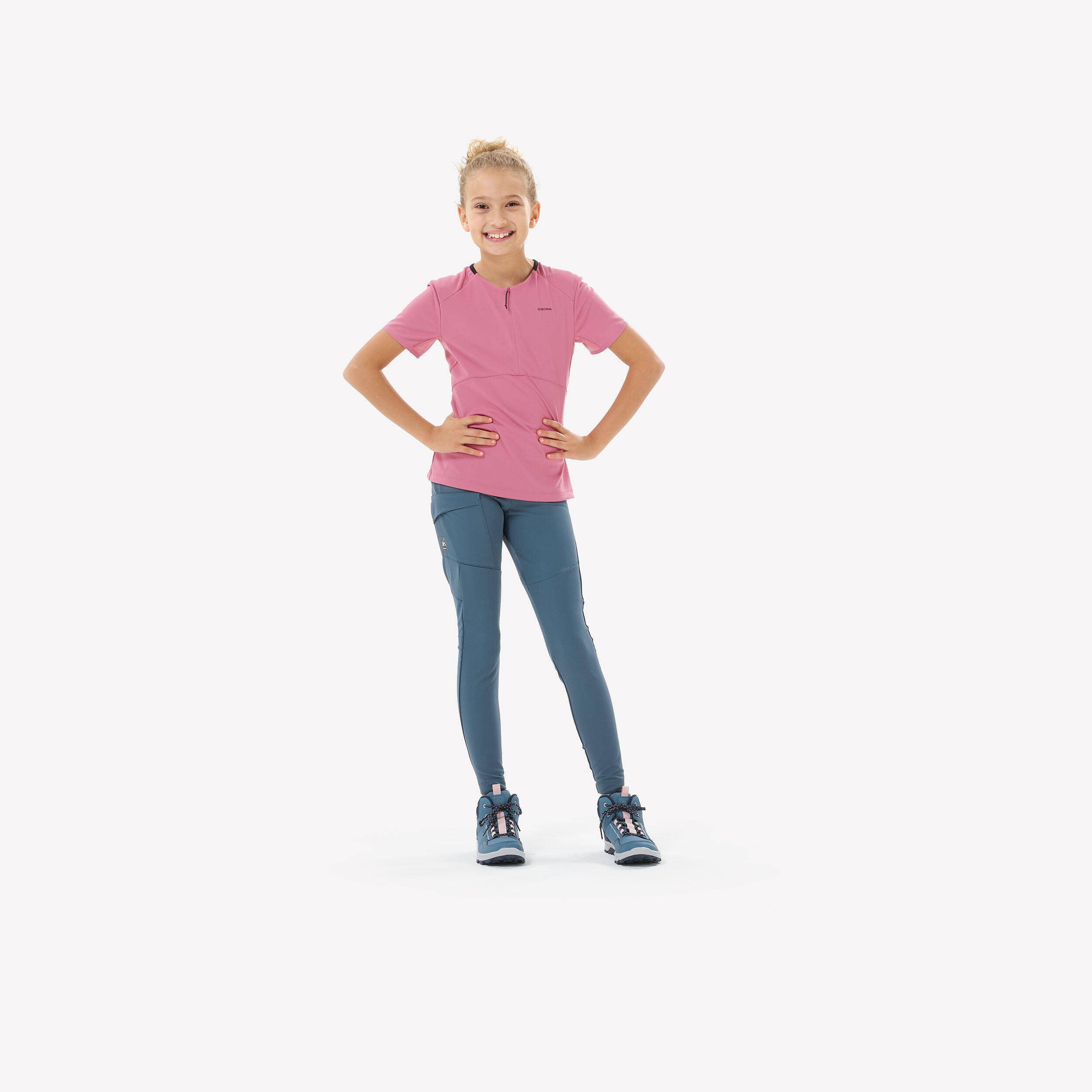 Kids’ hiking leggings, 7-15 years, MH500 - Blue -  2