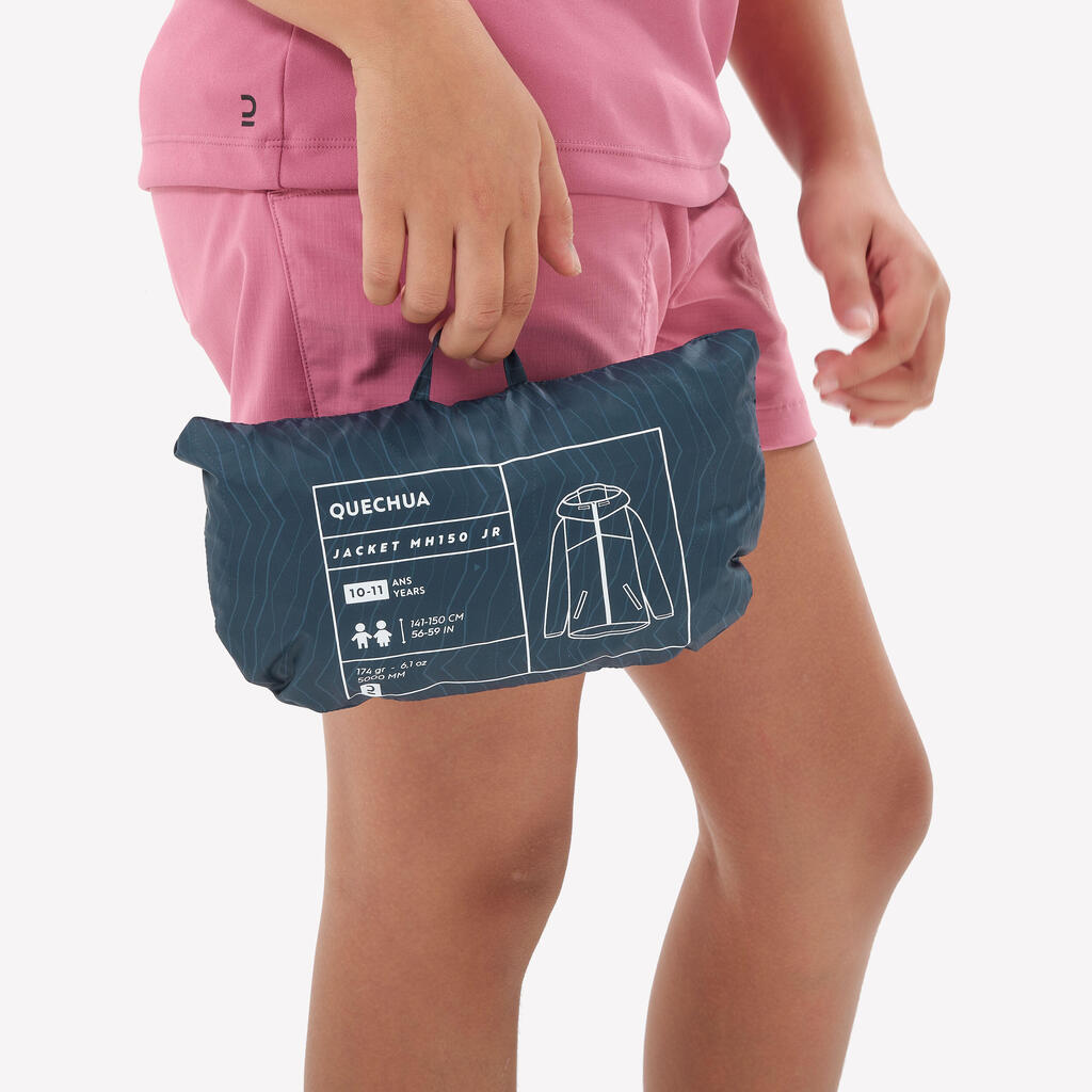 Chamarra impermeable de senderismo con cierre para niños de 7-15 años MH100