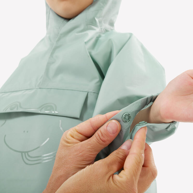 Poncho Regencape Kinder Gr. 92–116 Wandern - MH100 grün