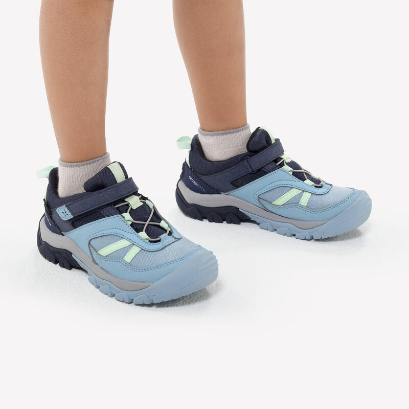 Chaussures imperméables de randonnée enfant -CROSSROCK bleu clair - 28 AU 34