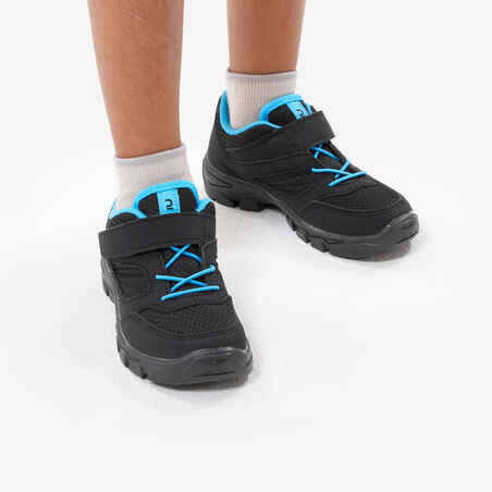 Kids' Velcro hiking shoes  NH100 black - 24 to 34 