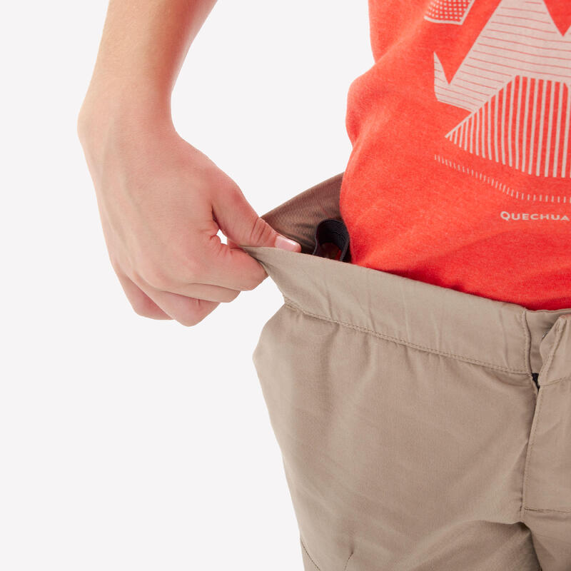 Pantalon Drumeție NH100 Bej Copii 7-15 ani