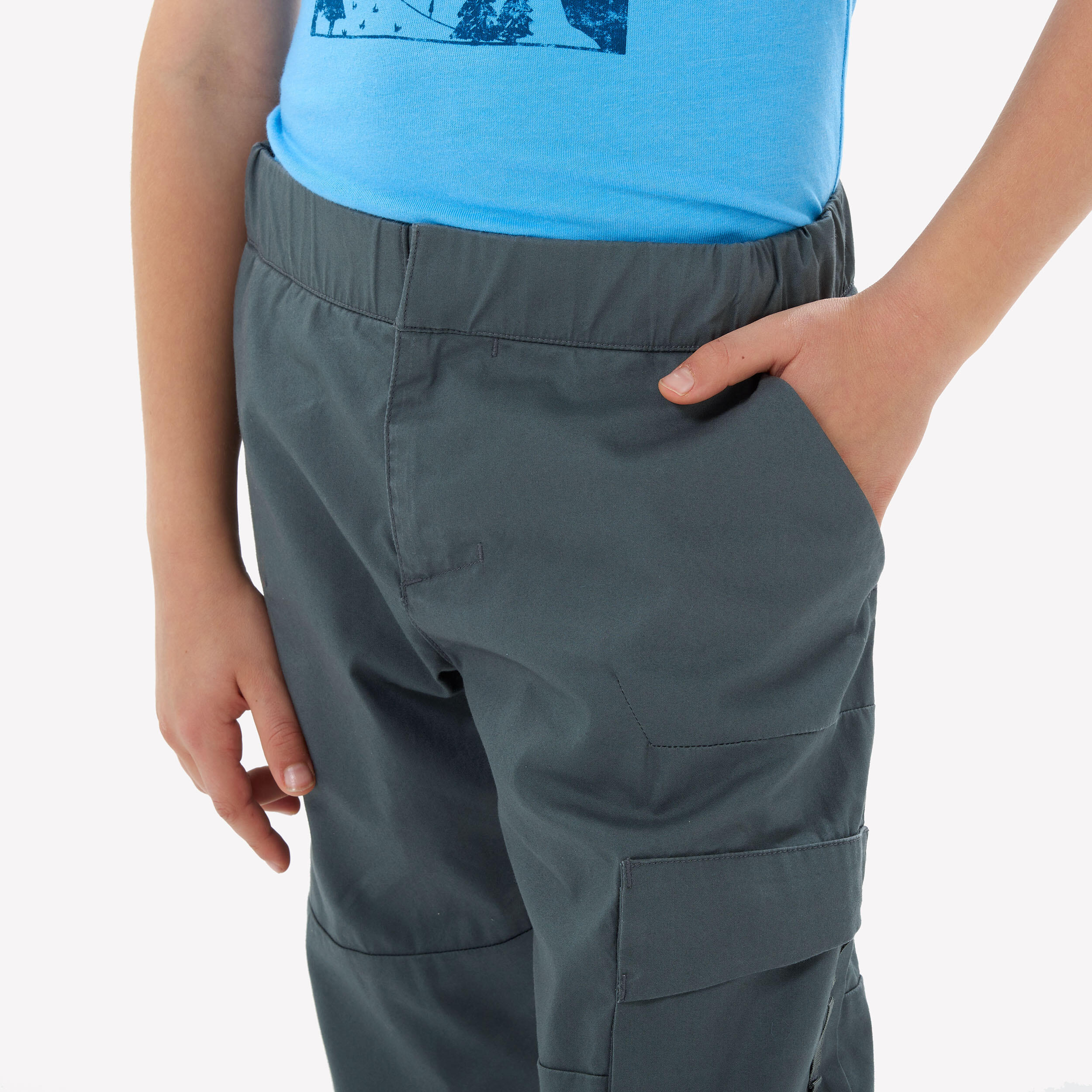 Kids’ Hiking Trousers NH100 Age 7-15 - Khaki 4/10