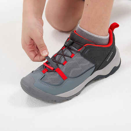 Vaikiški žygių batai su greito suvarstymo sistema, 35–38 dydžių, pilki
