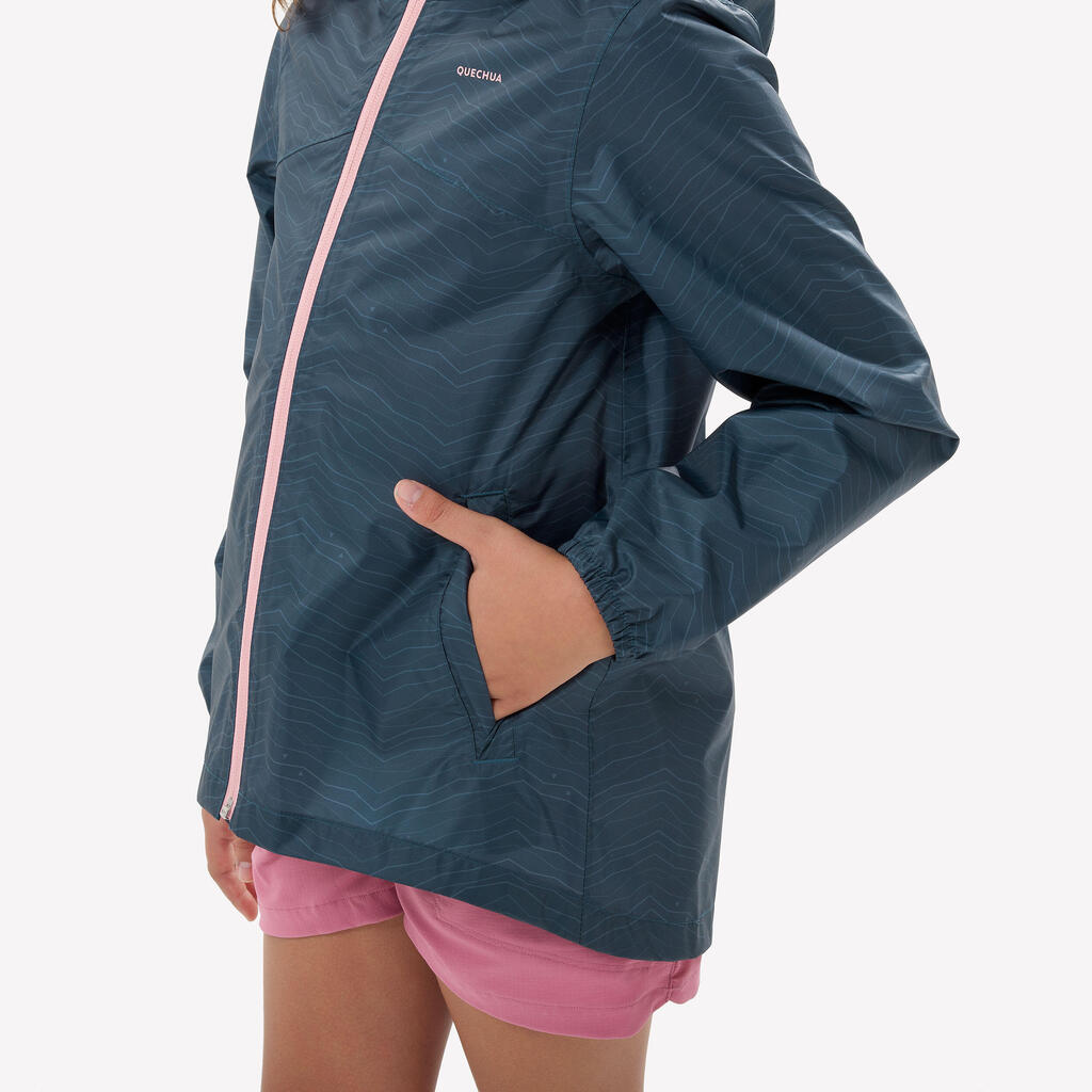 CHAQUETA IMPERMEABLE DE SENDERISMO - MH100 CIERRE - NIÑOS 7-15 AÑOS