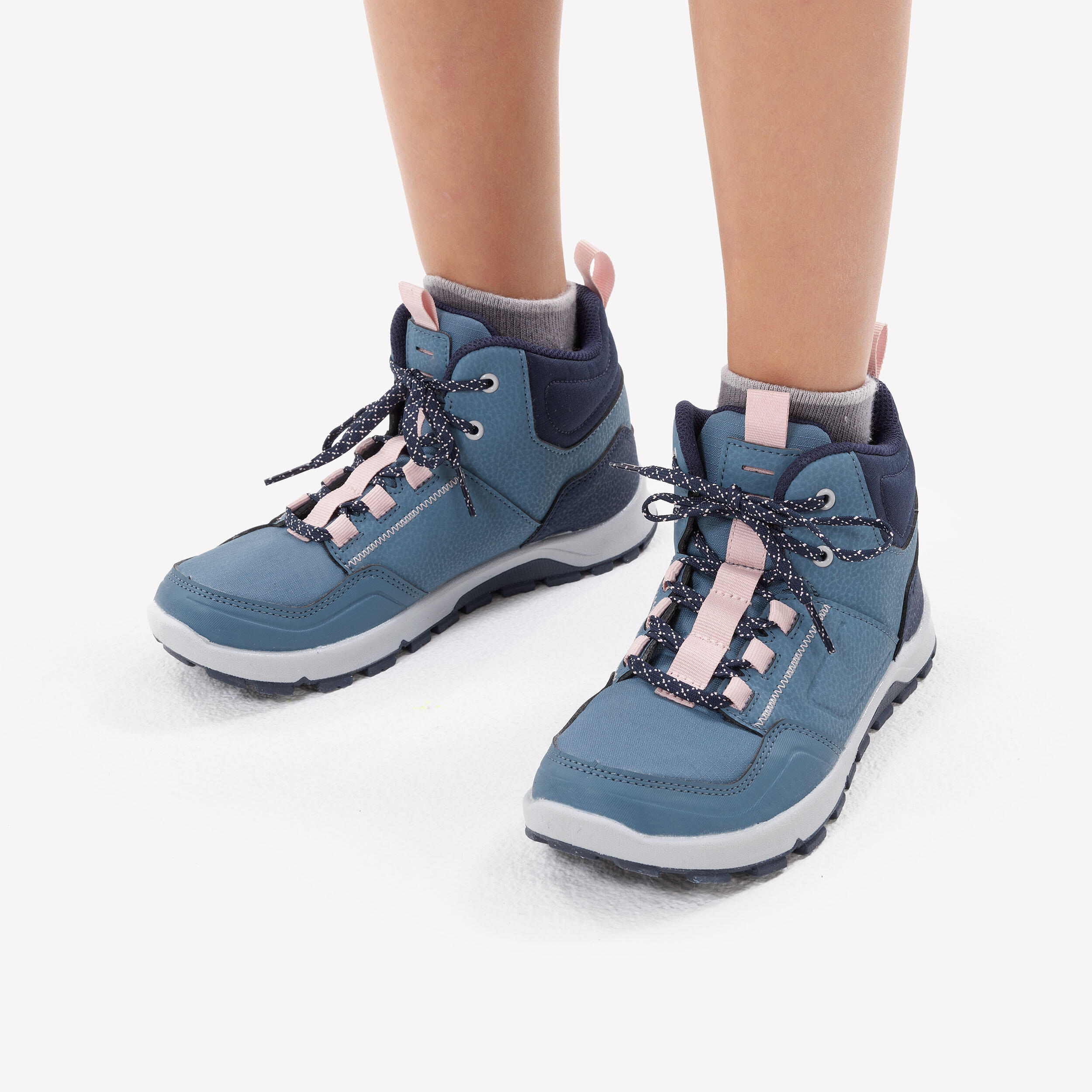 Children's hiking boots - NH500 MID BLEU - 35 AU 38