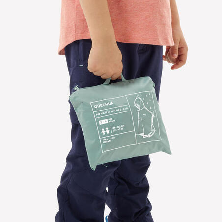 Дощовик-пончо дитячий MH100 для туризму 2-6 років зелений