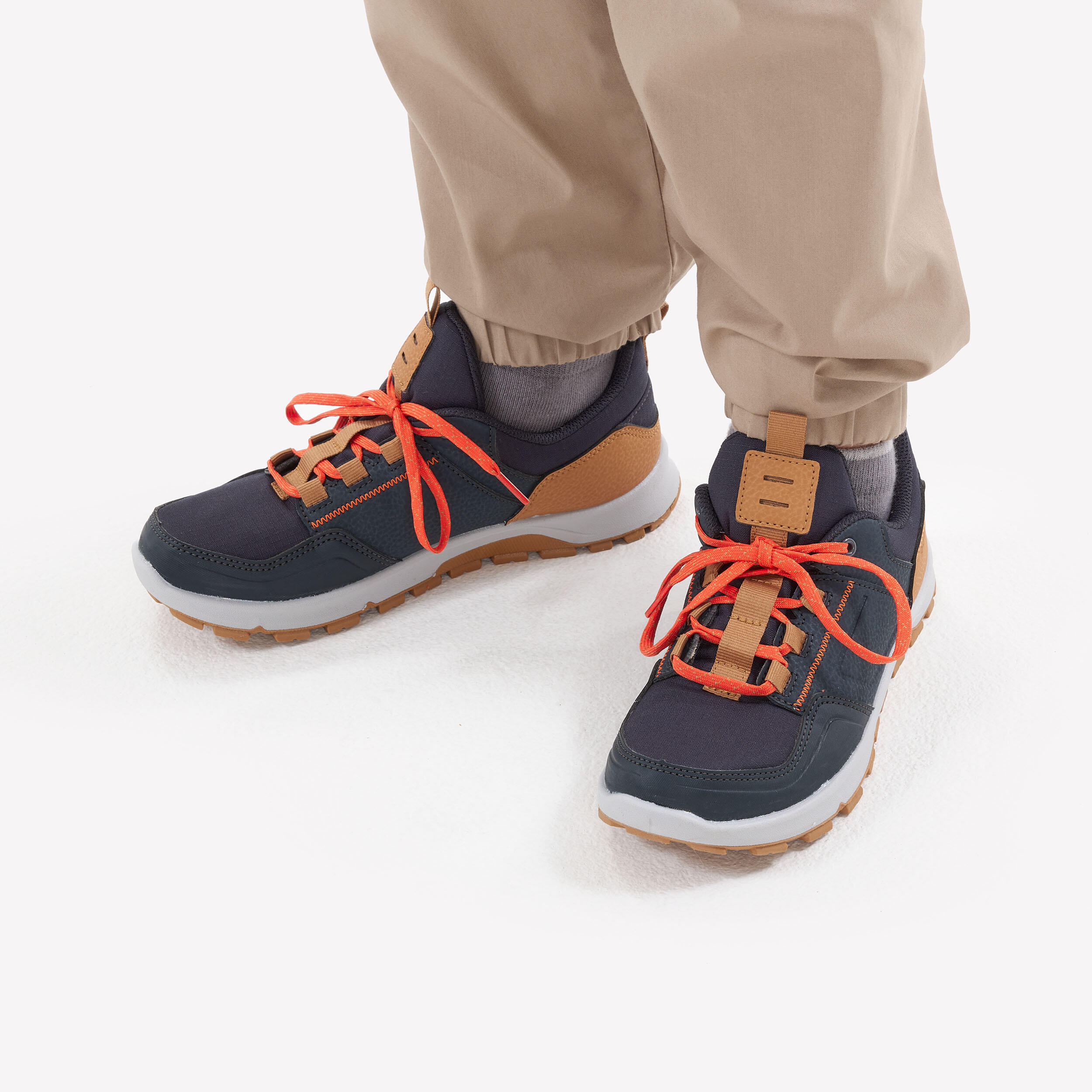 Children's low hiking boots with laces - NH500 LOW BLEU - 35 AU 38