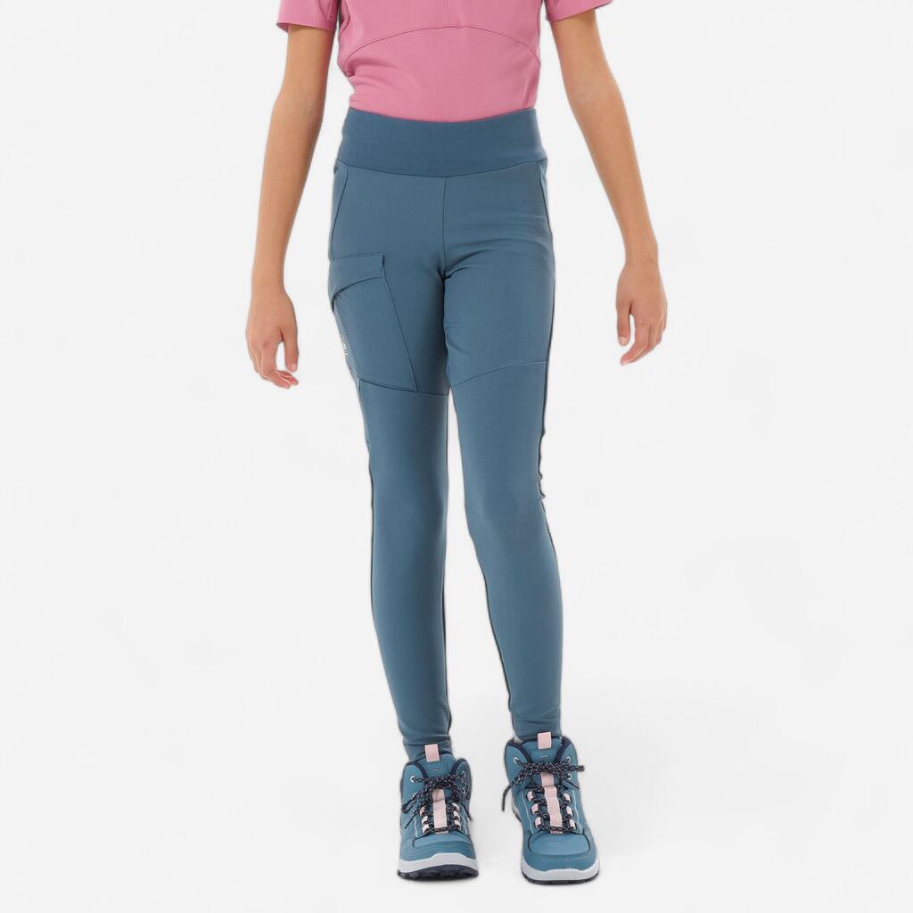 Kids’ hiking leggings, 7-15 years, MH500 - Blue