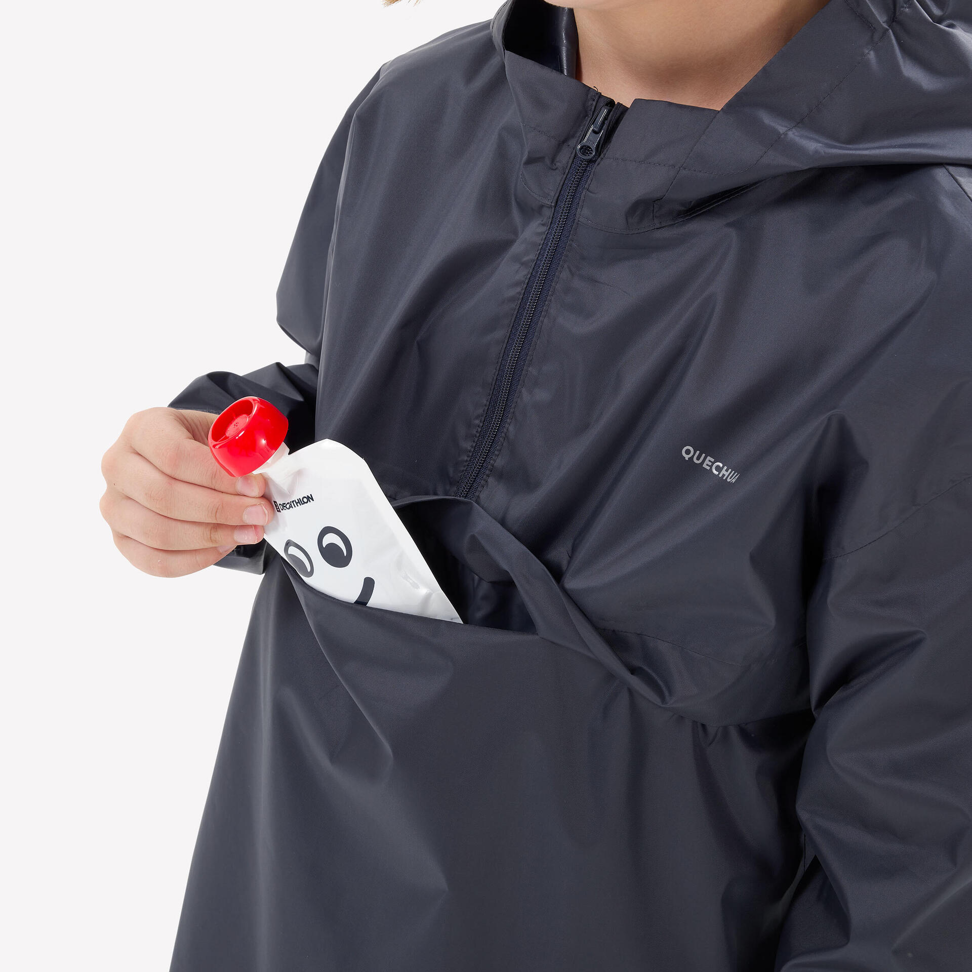 Decathlon Black Waterproof Jacket Kids تسوق BLACK KIDS' WARM AND