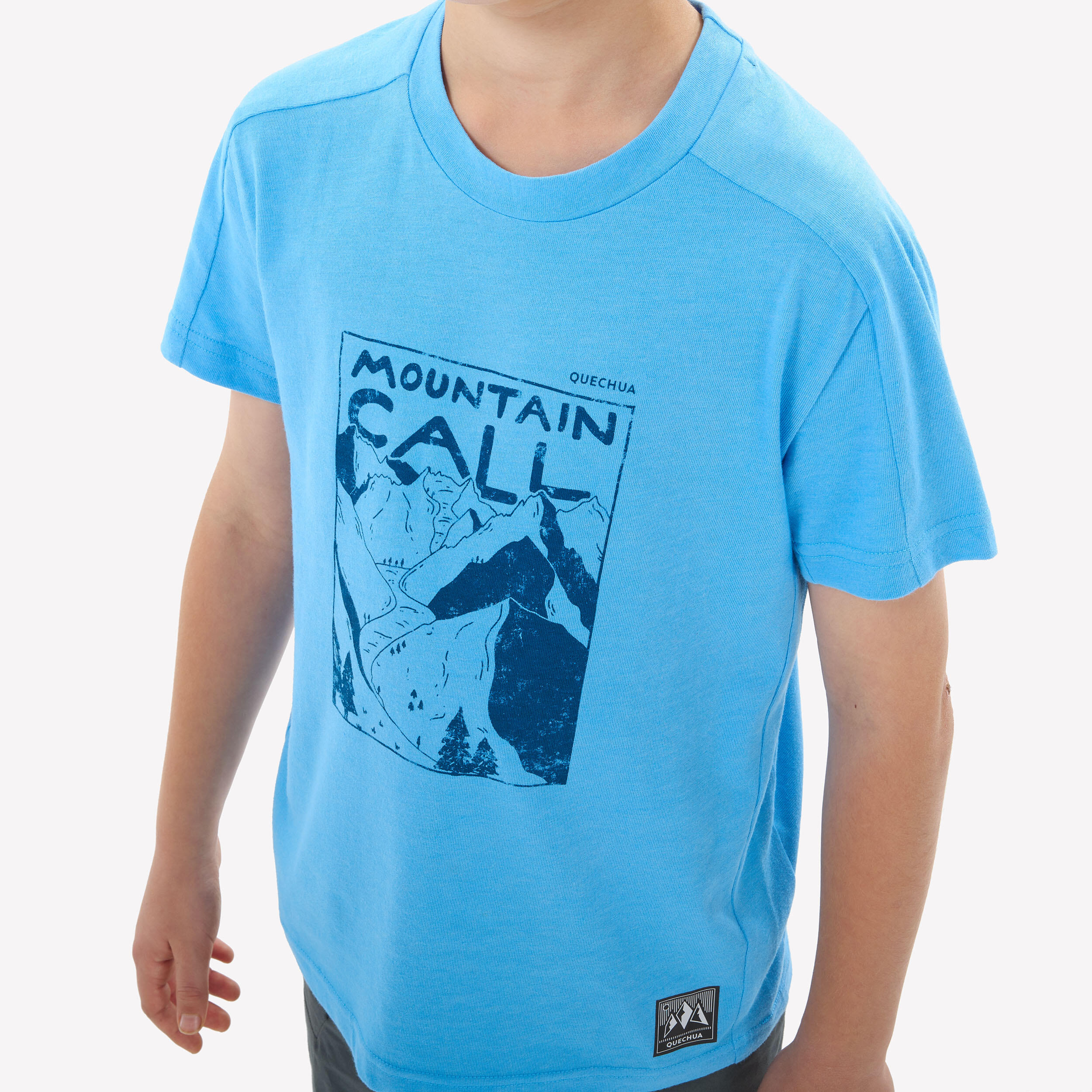 Kids’ hiking T-shirt, 7-15 years, NH100 - Blue 3/6