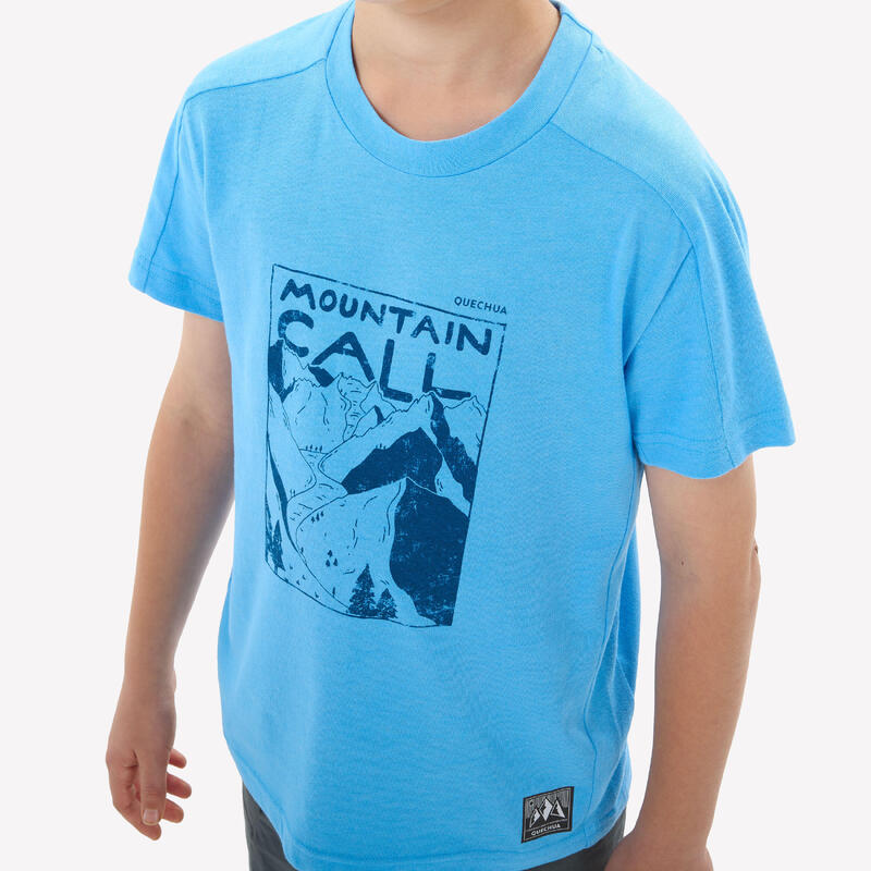 Tricou Drumeție NH100 Albastru Băieți 7-15 ani
