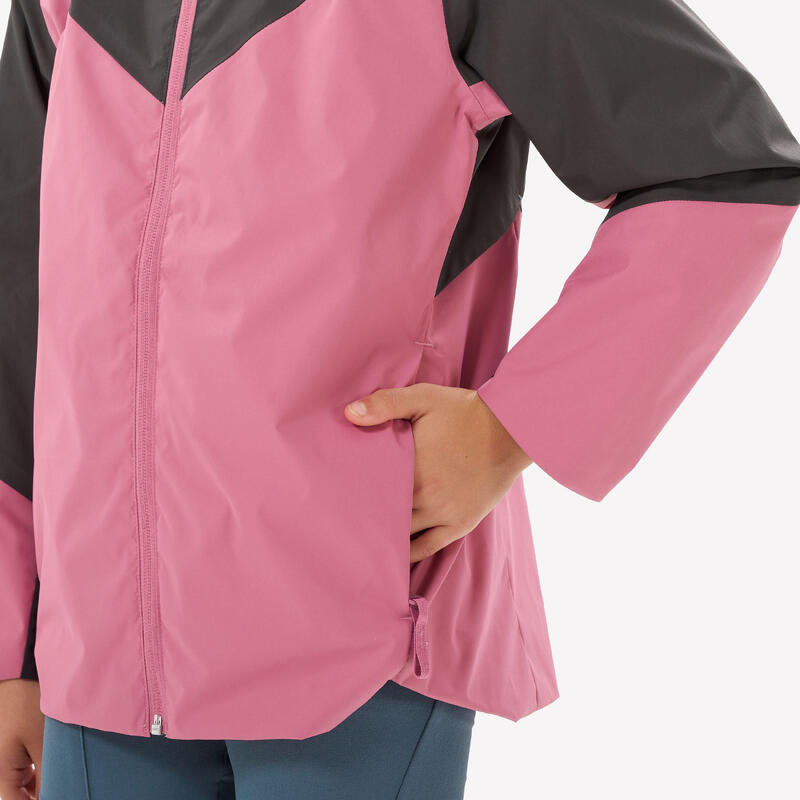Regenjas voor wandelen meisjes 7-15 jaar MH500 roze