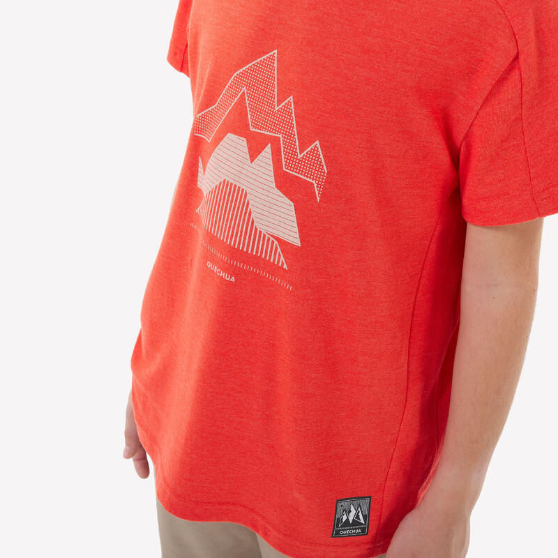T-shirt montagna bambino MH100 rossa