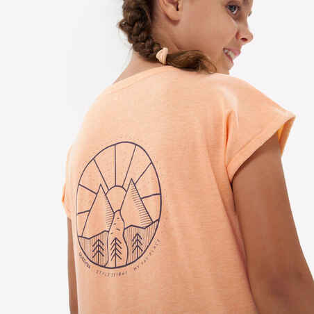 Mergaičių žygių marškinėliai „MH100“, 7–15 m. mergaitėms, oranžiniai