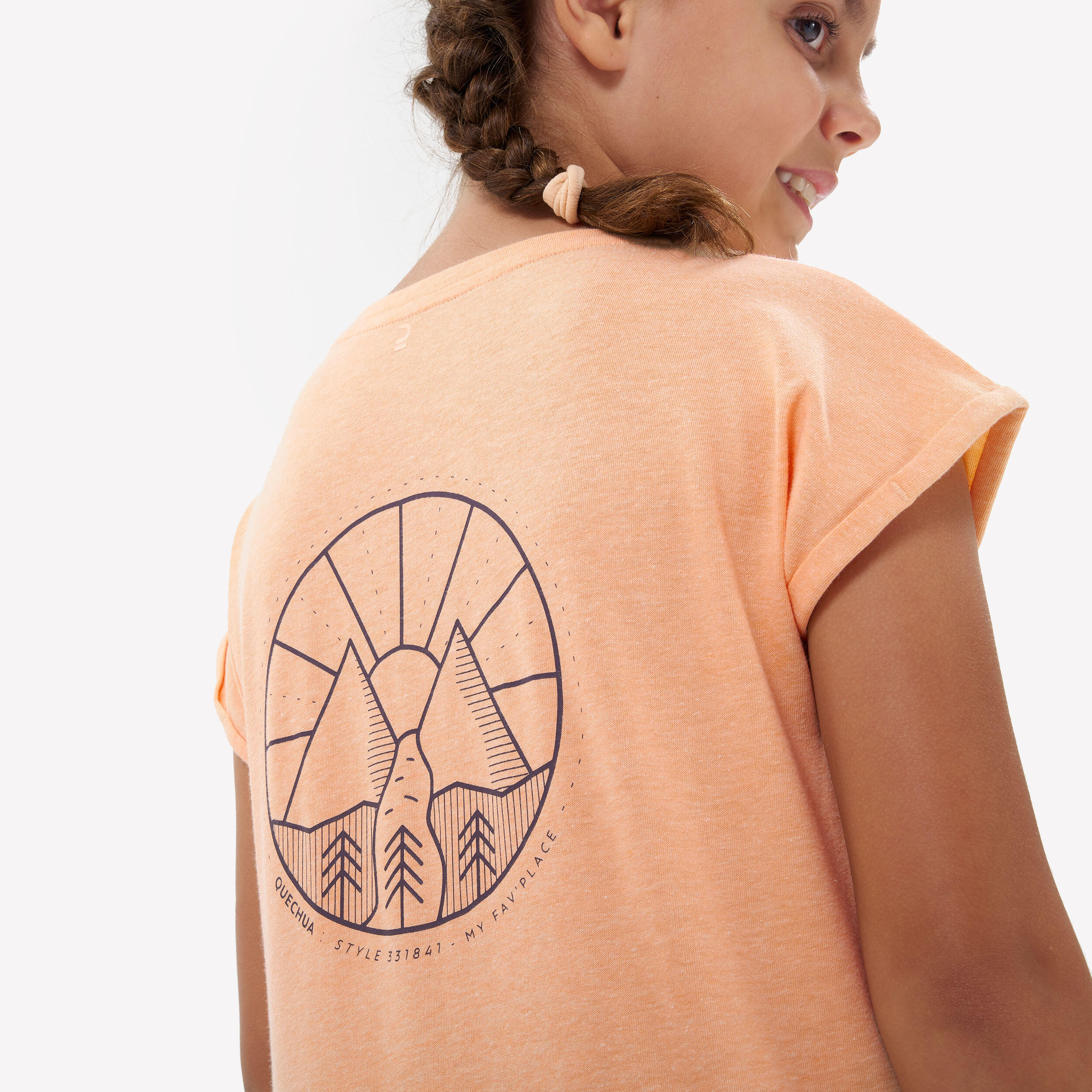 Girls’ Hiking T-shirt - MH100 Ages 7-15 - Orange 3/6