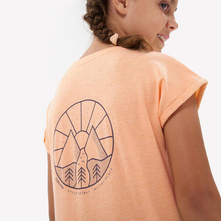 T-Shirt de randonnée fille - MH100 orange - 7-15 ANS