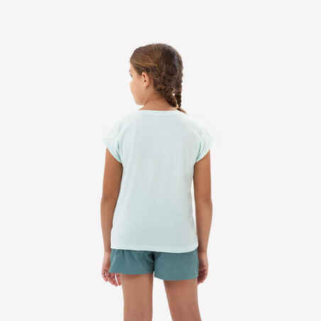 T-shirt πεζοπορίας για κορίτσια - MH100 Ηλικίες 7-15 ετών - Τιρκουάζ