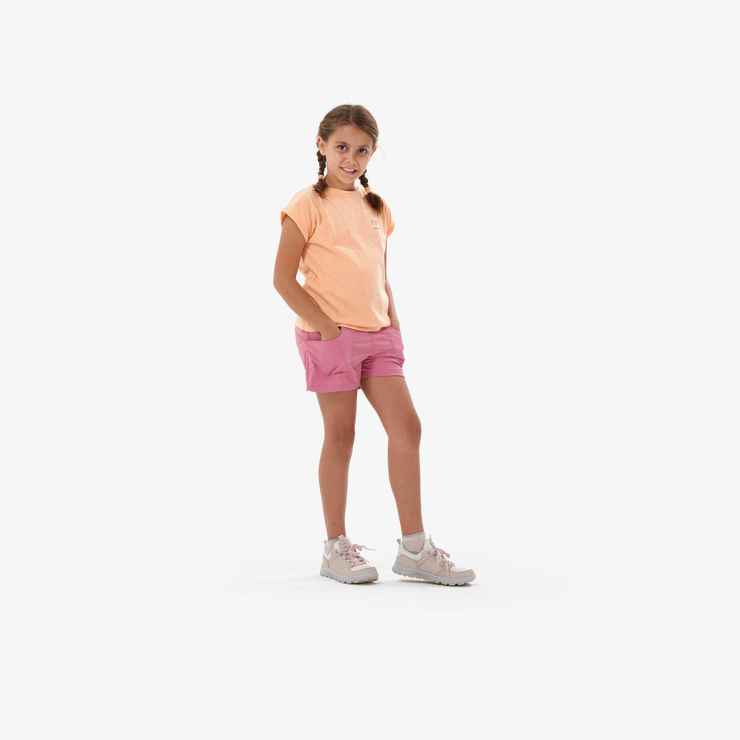 Kids’ Hiking Shorts - MH500 Ages 7-15 - Pink 8/9