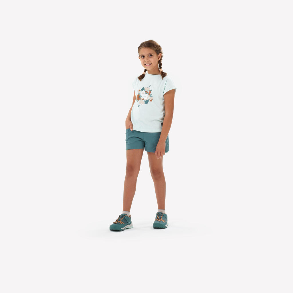 T-Shirt de randonnée fille - MH100 turquoise - 7-15 ANS