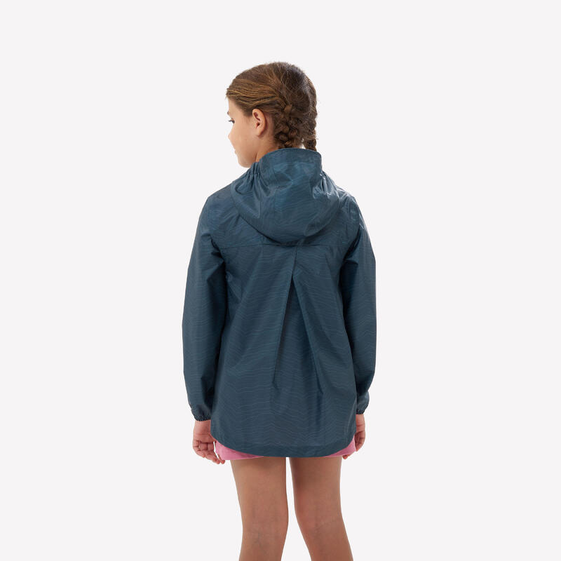 Regenjas voor wandelen MH100 zip kinderen 7-15 jaar