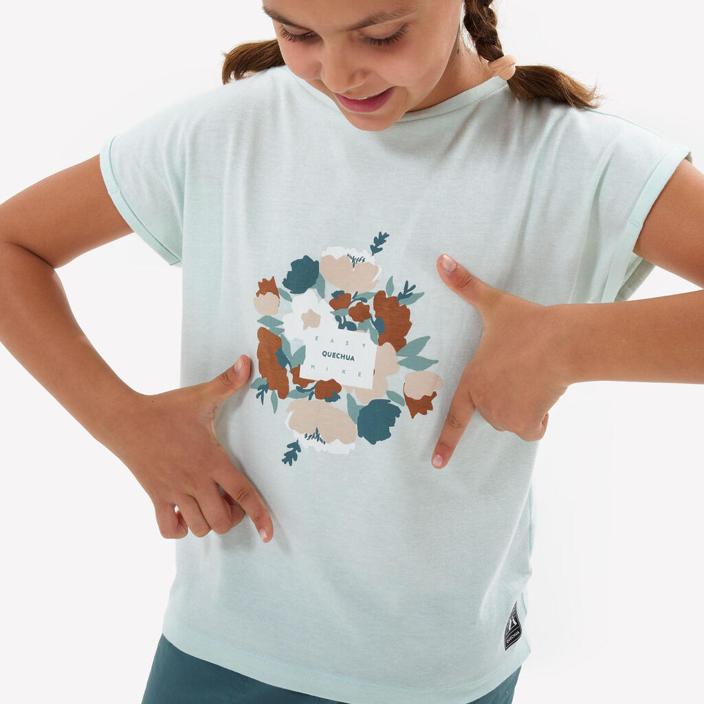 T-Shirt de randonnée enfant 7-15 ans, NH100 turquoise