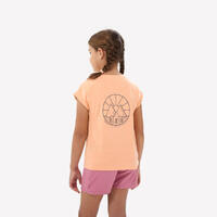 T-Shirt de randonnée fille - MH100 orange - 7-15 ANS
