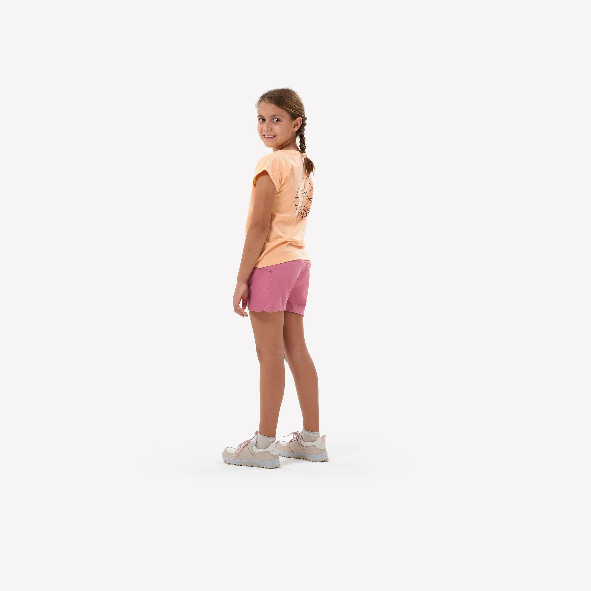 Kids’ Hiking Shorts - MH500 Ages 7-15 - Pink 7/9