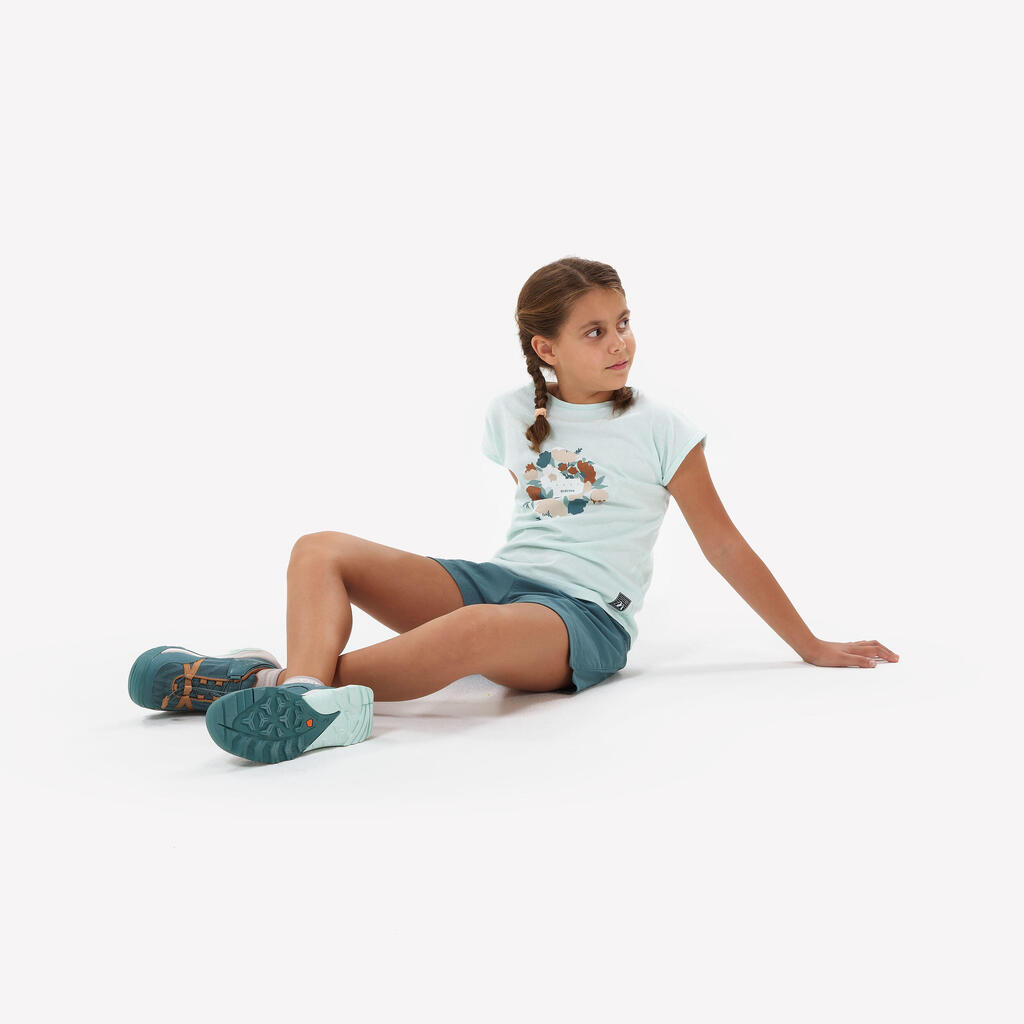 T-Shirt de randonnée fille - MH100 turquoise - 7-15 ANS