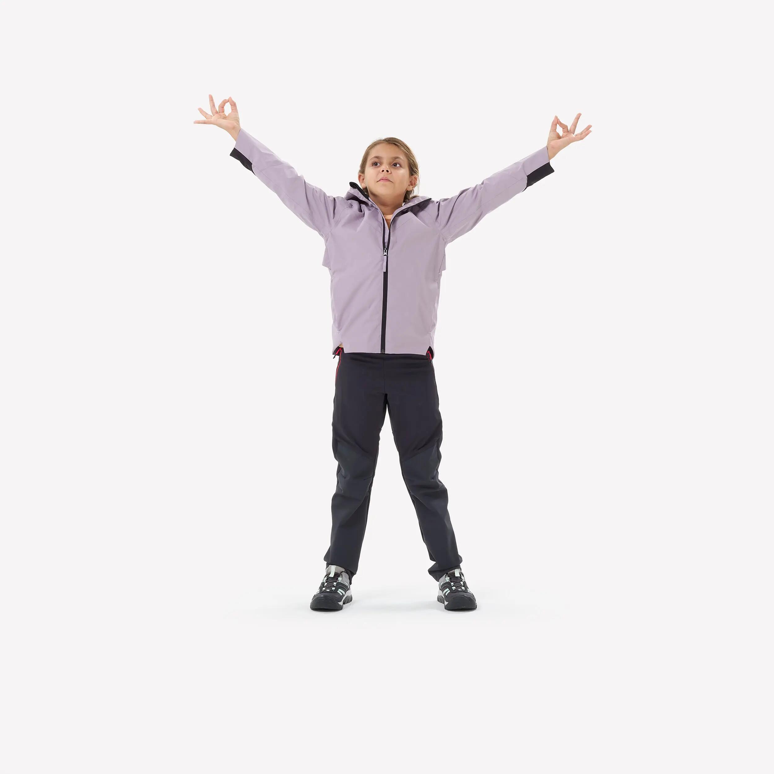 Softshellhose Kinder Gr. 122–170 Wandern - MH500 grau/schwarz  4/6