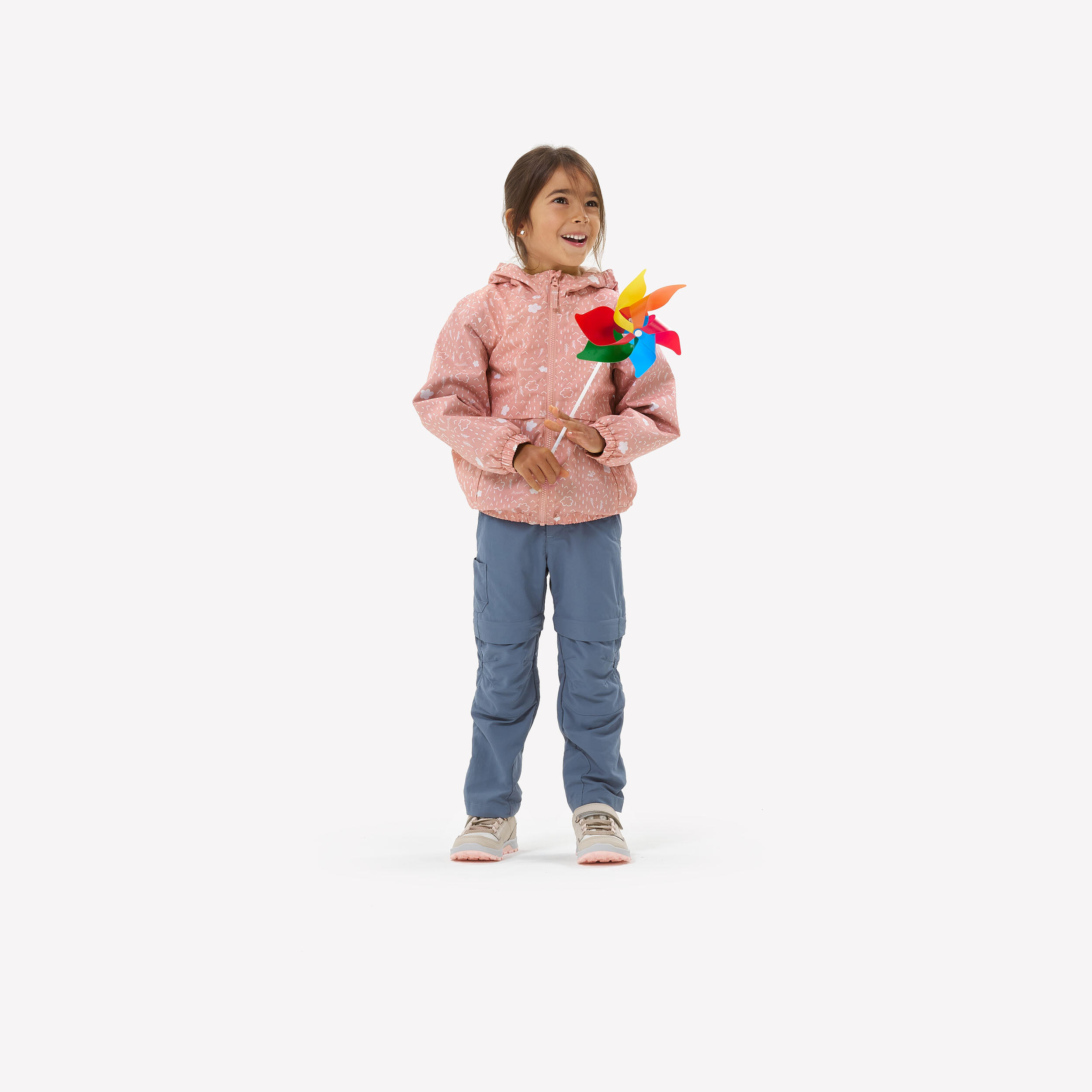 Chaqueta impermeable de montaña y trekking capucha Niños 2-6 años Quechua MH500 3/13