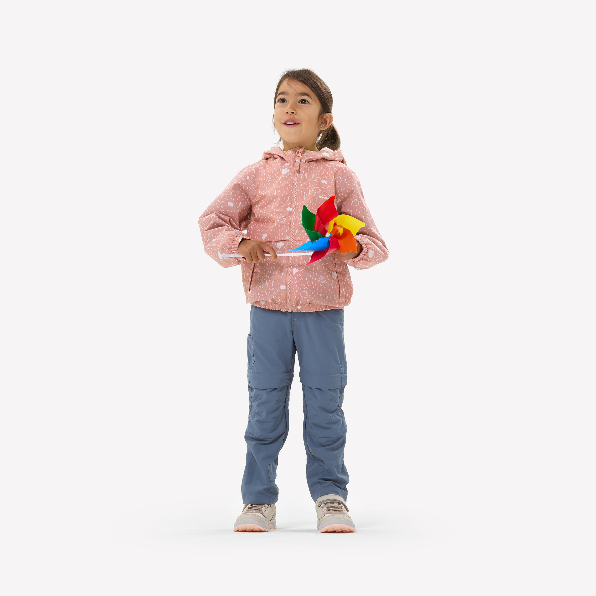 Wandelschoenen met klittenband voor kinderen NH500 low beige roze 28 tot 34 9/9