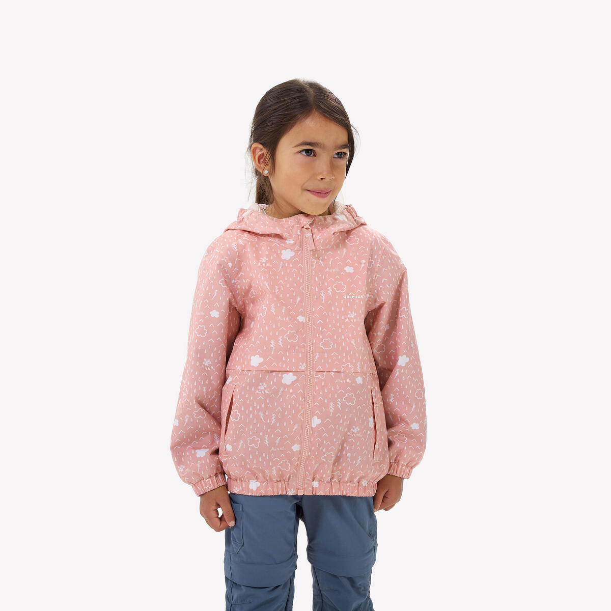 Veste de randonnée imperméable enfant 2-6 ans, MH500 rose